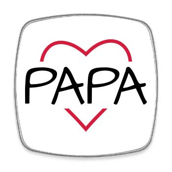 Papa Herz Geschenk Geburtstag Vatertag - Viereckiger Kühlschrankmagnet - Weiß - Vorne