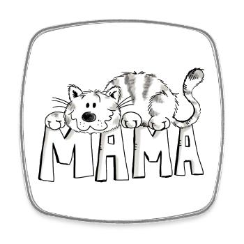 Cats Mum - Cat - Comic - Funny - Gift - Square fridge magnet - white - Front
