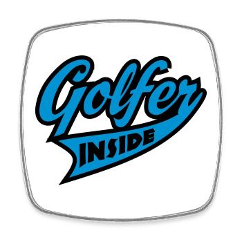 Golf - Viereckiger Kühlschrankmagnet - Weiß - Vorne