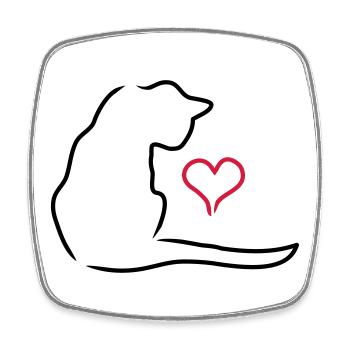Katze - Viereckiger Kühlschrankmagnet - Weiß - Vorne