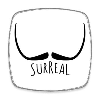 moustache surréaliste - Surreal - Magnet carré - blanc - Devant