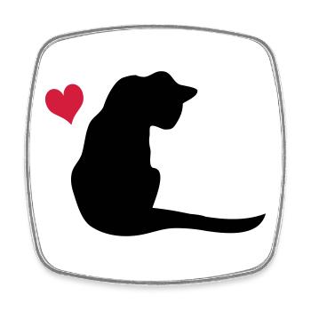 Katze - Viereckiger Kühlschrankmagnet - Weiß - Vorne