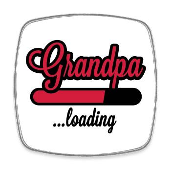 Grandpa loading - Viereckiger Kühlschrankmagnet - Weiß - Vorne