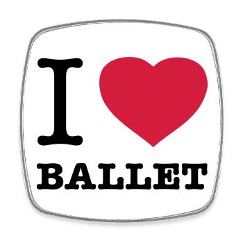 J’AIME LE BALLET Ballett - Magnet carré - blanc - Devant
