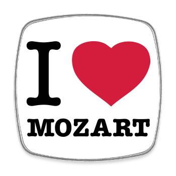 I LOVE MOZART - Viereckiger Kühlschrankmagnet - Weiß - Vorne