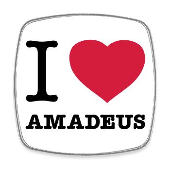 I LOVE AMADEUS - Viereckiger Kühlschrankmagnet - Weiß - Vorne