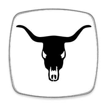 BULL SKULL - Magnet carré - blanc - Devant
