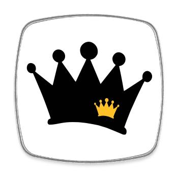 crown symbol - Square fridge magnet - white - Front