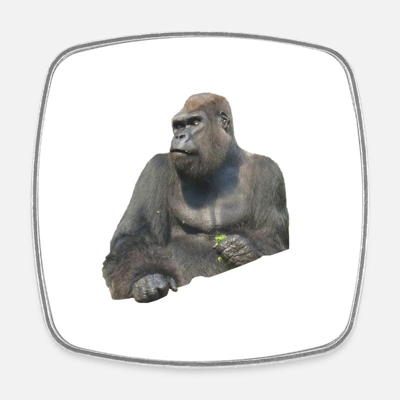 Gorilla - Viereckiger Kühlschrankmagnet - Weiß