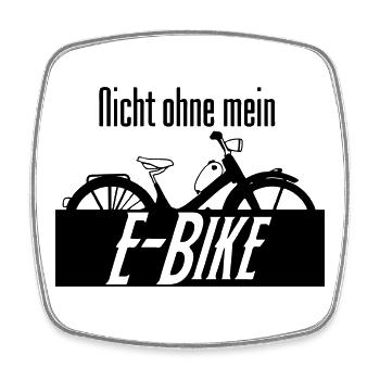E-Bike Spruch Fahrrad Radfahrer Rad Geschenk - Viereckiger Kühlschrankmagnet - Weiß - Vorne