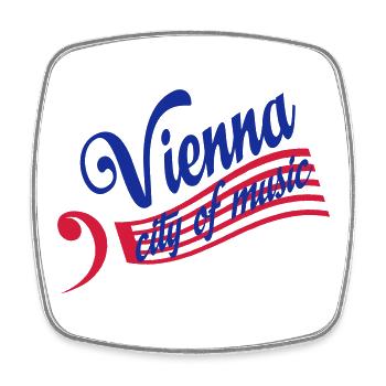 vienna - Square fridge magnet - white - Front