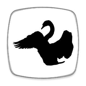 Schwan - Viereckiger Kühlschrankmagnet - Weiß - Vorne