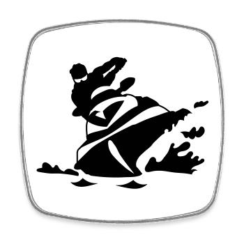 jetski - Magnet carré - blanc - Devant