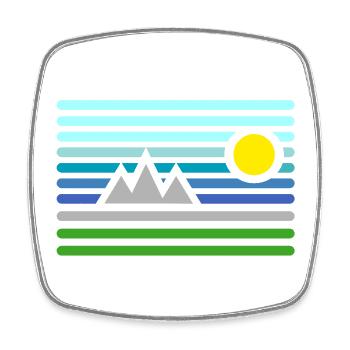 Berge - Viereckiger Kühlschrankmagnet - Weiß - Vorne