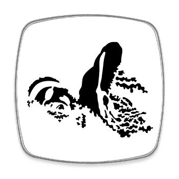 schwimmer_2 - Magnet carré - blanc - Devant