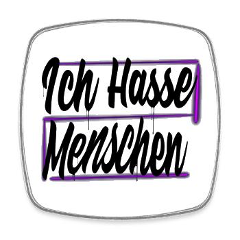 Ich hasse Menschen - Viereckiger Kühlschrankmagnet - Weiß - Vorne