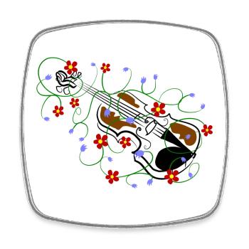 violon - Magnet carré - blanc - Devant