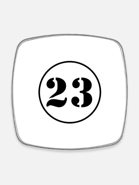 NUMBER 23 twenty three birthday gift - Square fridge magnet - white
