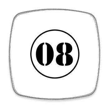 NUMMER 08 Acht Geburtstag Geschenk - Viereckiger Kühlschrankmagnet - Weiß - Vorne