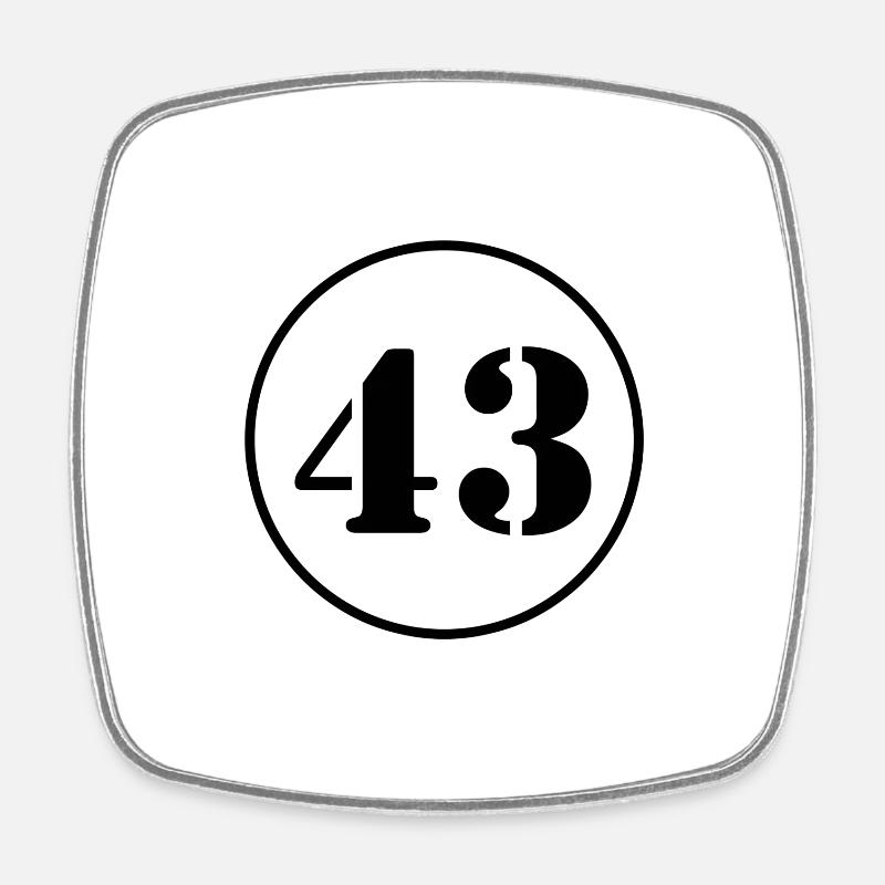 Numéro 43 quarante trois cadeau d'anniversaire - Magnet carré - blanc