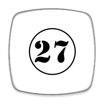 Numéro 27 27 Cadeau de vingt-sept ans - Magnet carré - blanc - Devant