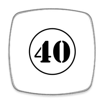NUMMER 40 Vierzig Geburtstag Geschenk - Viereckiger Kühlschrankmagnet - Weiß - Vorne