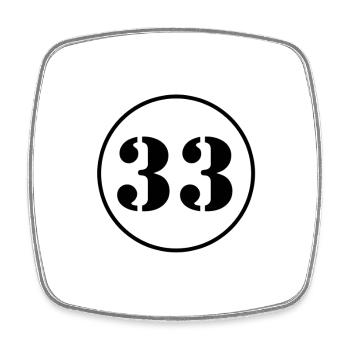 NUMBER 33 thirty three birthday present - Square fridge magnet - white - Front