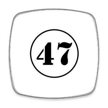 NUMBER 47 forty seven birthday gift - Square fridge magnet - white - Front