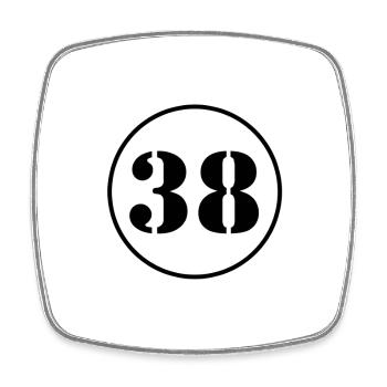NUMMER 38 Achtunddreißig Geburtstag Geschenk - Viereckiger Kühlschrankmagnet - Weiß - Vorne