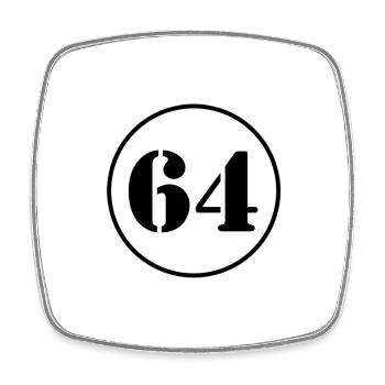 NUMÉRO 64 soixante quatre cadeau d'anniversaire - Magnet carré - blanc - Devant