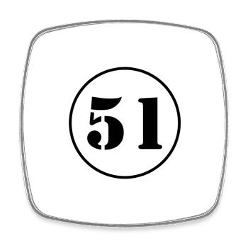 NUMBER 51 fifty one birthday present - Square fridge magnet - white - Front