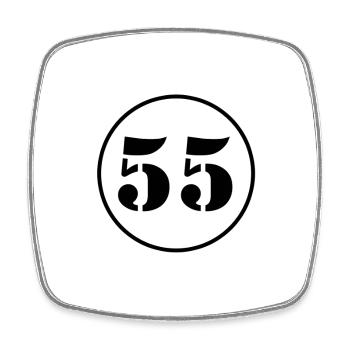 NUMBER 55 fifty five birthday gift - Square fridge magnet - white - Front
