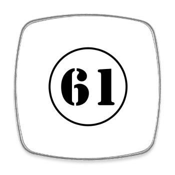 NUMBER 61 sixty one birthday gift - Square fridge magnet - white - Front