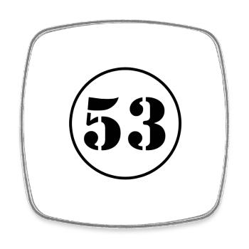 NUMBER 53 fifty three birthday gift - Square fridge magnet - white - Front