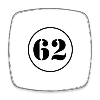 NUMMER 62 Zweiundsechzig Geburtstag Geschenk - Viereckiger Kühlschrankmagnet - Weiß - Vorne
