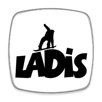 Ladis Snowboard - Square fridge magnet - white - Front