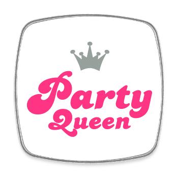 party - Viereckiger Kühlschrankmagnet - Weiß - Vorne
