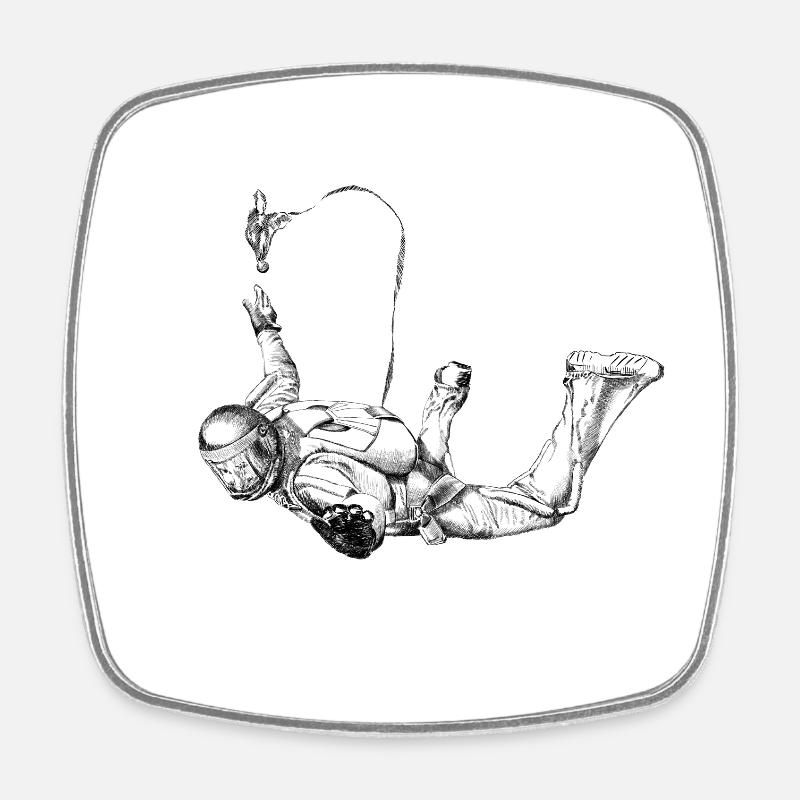 Skydiver - Viereckiger Kühlschrankmagnet - Weiß
