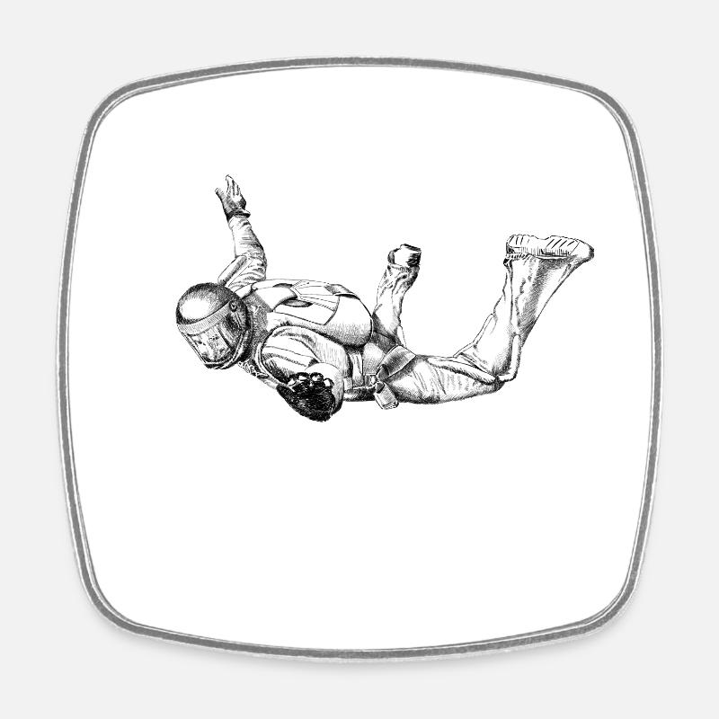 Skydiver - Viereckiger Kühlschrankmagnet - Weiß