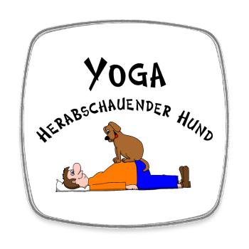 Yoga herabschauender Hund - Viereckiger Kühlschrankmagnet - Weiß - Vorne
