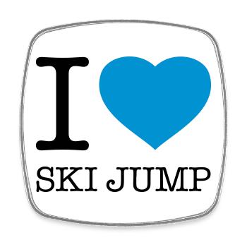 I LOVE SKI JUMP Ski Jumping - Square fridge magnet - white - Front