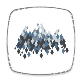 Berge - Viereckiger Kühlschrankmagnet - Weiß - Vorne