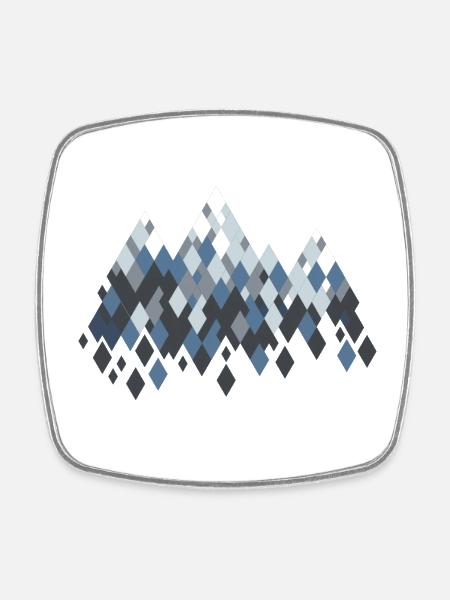 Montagnes - Magnet carré - blanc