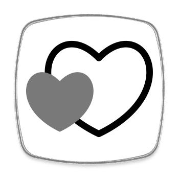 Coeur dans le coeur I cadeau d'amour 2 coeurs - Magnet carré - blanc - Devant