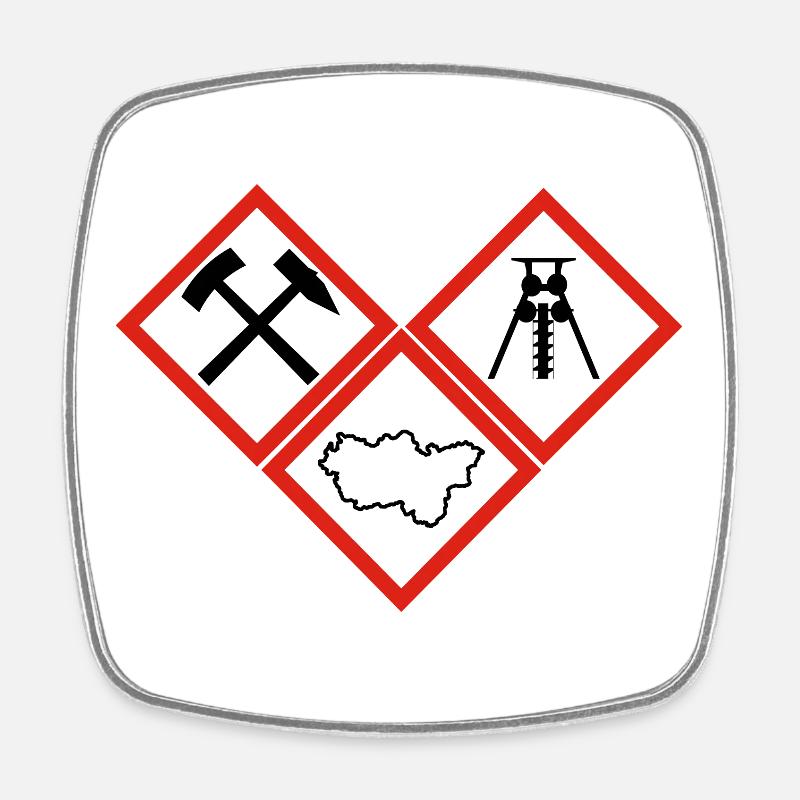 DANGER RUHRPOTT - Magnet carré - blanc