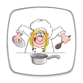Cuisson - Star Cook - Cuisson - Magnet carré - blanc - Devant
