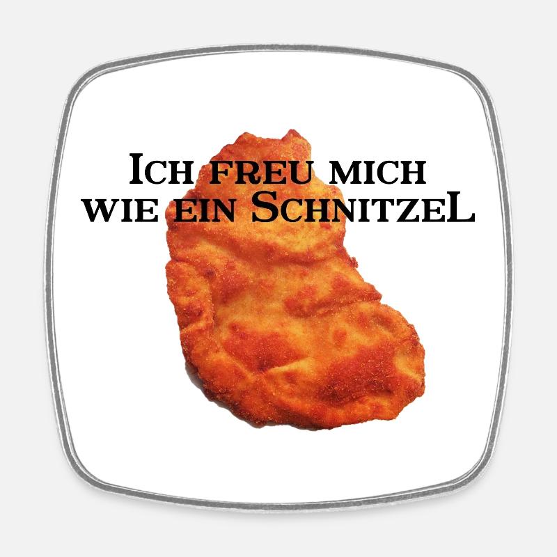 Je suis impatient de schnitzel - Magnet carré - blanc