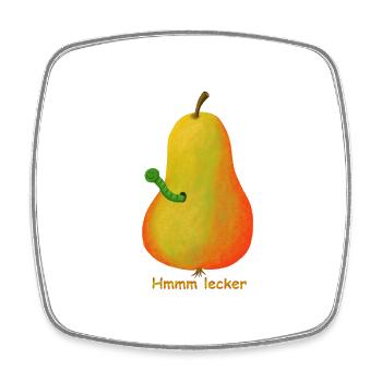 birne obst - Viereckiger Kühlschrankmagnet - Weiß - Vorne