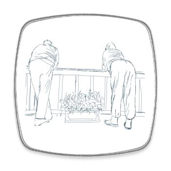 man and woman - Square fridge magnet - white - Front