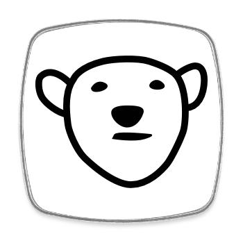 Eisbär Kopf - Viereckiger Kühlschrankmagnet - Weiß - Vorne